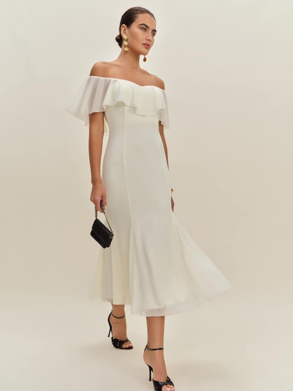 Reformation Charee Dress Ivory - Size 2 - Picture 2 of 3